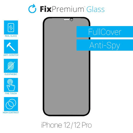 FixPremium Privacy Anti-Spy Glass - Verre Trempé pour iPhone 12 & 12 Pro