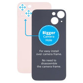 Apple iPhone 13 - Verre du boîtier arrière avec plus grand trou pour l'appareil photo (rose)