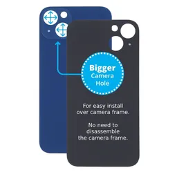 Apple iPhone 13 - Verre du boîtier arrière avec plus grand trou pour l'appareil photo (bleu)