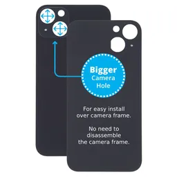 Apple iPhone 13 - Verre du boîtier arrière avec plus grand trou pour l'appareil photo (minuit)