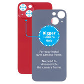 Apple iPhone 13 - Verre du boîtier arrière avec plus grand trou pour la caméra (rouge)