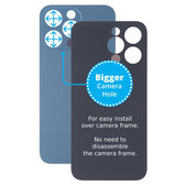 Apple iPhone 13 Pro - Verre du boîtier arrière avec plus grand trou pour l'appareil photo (bleu)