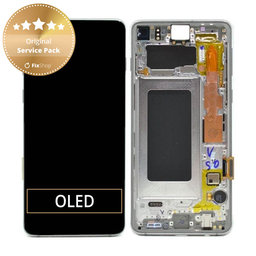 Samsung Galaxy S10 G973F - Écran LCD + Ecran Tactile + Cadre (Argent) - GH82-18850G, GH82-18835G Genuine Service Pack