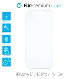 FixPremium Glass - Verre trempé pour iPhone 13, 13 Pro, 14 et 16e