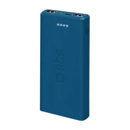 SBS - PowerBank 10 000 mAh, 2x USB 2,1A, bleu