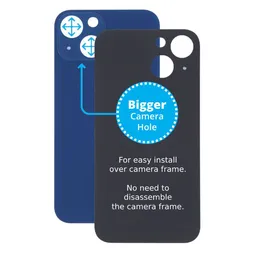 Apple iPhone 13 Mini - Verre du boîtier arrière avec plus grand trou pour l'appareil photo (bleu)