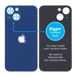 Apple iPhone 13 Mini - Verre du boîtier arrière avec plus grand trou pour l'appareil photo (bleu)