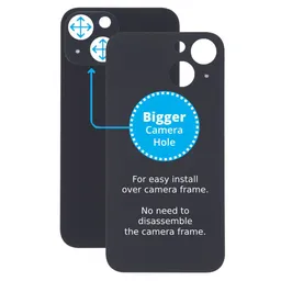 Apple iPhone 13 Mini - Verre du boîtier arrière avec plus grand trou pour l'appareil photo (minuit)