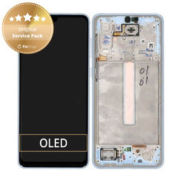 Samsung Galaxy A33 5G A336B - Écran LCD + Écran tactile + Cadre (Bleu génial) - GH82-28143C, GH82-28144C Genuine Service Pack