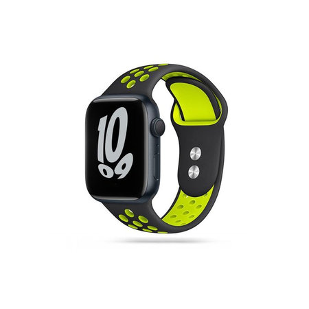 Tech-Protect - Bracelet Softband pour Apple Watch 4, 5, 6, 7, SE (42, 44, 45 mm), noir/citron vert