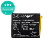 Batterie pour Nokia 7.1, 3000mAh, Li-Pol, 3.8 V, HE340, HQ
