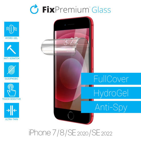 FixPremium HydroGel Anti-Spy - Protecteur d'écran iPhone 6, 6s, 7, 8, SE 2020 & SE 2022