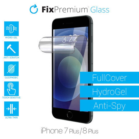 FixPremium HydroGel Anti-Spy - Protecteur d'écran iPhone 7 Plus & 8 Plus