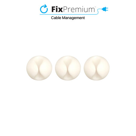 FixPremium - Organiseur de câbles - Support de câbles - Lot de 3, blanc