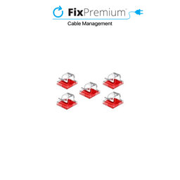 FixPremium - Organiseur de câbles - Clips - Lot de 5, transparent