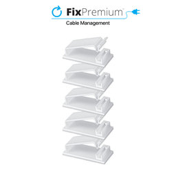 FixPremium - Organiseur de câbles - Clips - Lot de 5, transparent