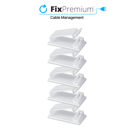 FixPremium - Organiseur de câbles - Clips - Lot de 5, transparent