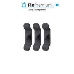 FixPremium - Organisateur de câbles - Clips - Lot de 3, noir