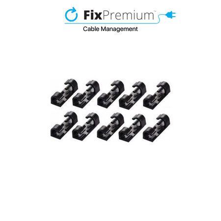 FixPremium - Organisateur de câbles - Clips - Lot de 10, noir