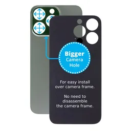 Apple iPhone 13 Pro - Verre du boîtier arrière avec plus grand trou pour l'appareil photo (vert alpin)