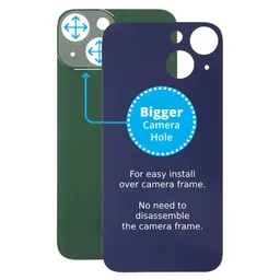 Apple iPhone 13 Mini - Verre du boîtier arrière avec plus grand trou pour l'appareil photo (Vert)