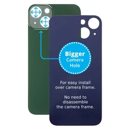 Apple iPhone 13 - Verre du boîtier arrière avec plus grand trou pour l'appareil photo (vert)
