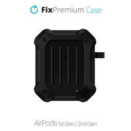 FixPremium - Étui incassable pour AirPods 1 & 2, noir