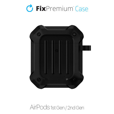 FixPremium - Étui incassable pour AirPods 1 & 2, noir