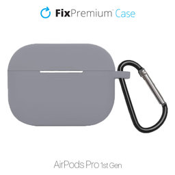 FixPremium - Mousqueton pour étui en silicone pour AirPods Pro, gris sidéral