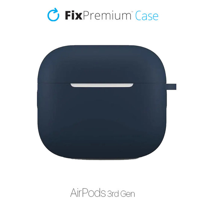 FixPremium - Mousqueton pour étui en silicone pour AirPods 3, bleu