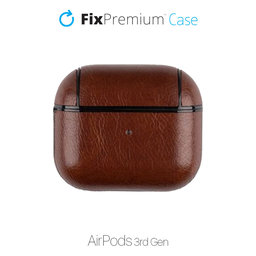 FixPremium - Étui en cuir artificiel pour AirPods 3, marron