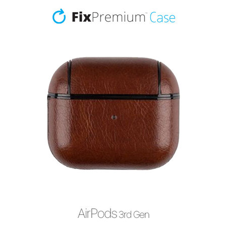 FixPremium - Étui en cuir artificiel pour AirPods 3, marron