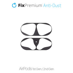 FixPremium - Autocollant antipoussière pour AirPods 1 & 2, noir