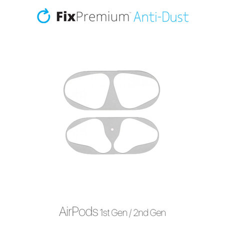 FixPremium - Autocollant antipoussière pour AirPods 1 & 2, argent