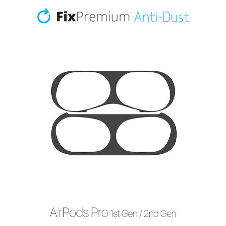 FixPremium - Autocollant antipoussière pour AirPods Pro, noir