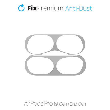 FixPremium - Autocollant antipoussière pour AirPods Pro, argent