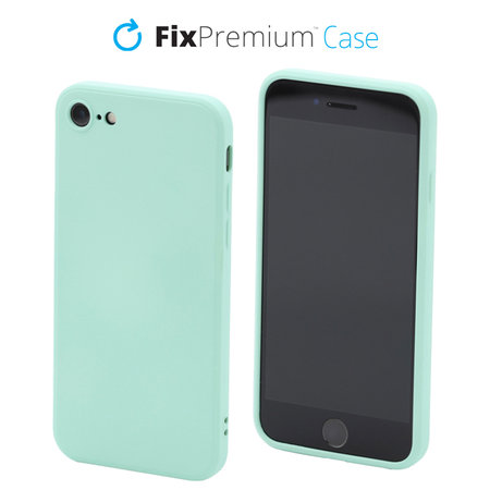 FixPremium - Coque en silicone pour iPhone 7, 8, SE 2020 & SE 2022, cyan clair