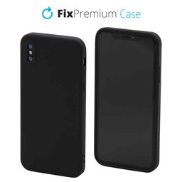 FixPremium - Coque en silicone pour iPhone X & XS, noire