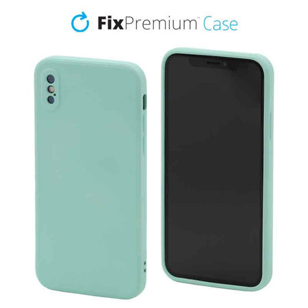 FixPremium - Coque en silicone pour iPhone X & XS, cyan clair