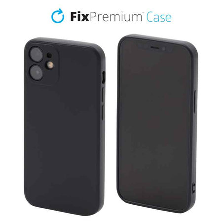 FixPremium - Coque en silicone pour iPhone 12 mini, noire