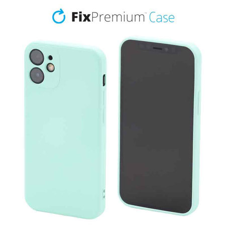 FixPremium - Coque en silicone pour iPhone 12 mini, cyan clair