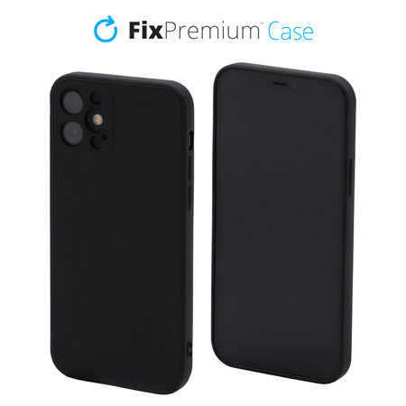 FixPremium - Coque en silicone pour iPhone 12, noir