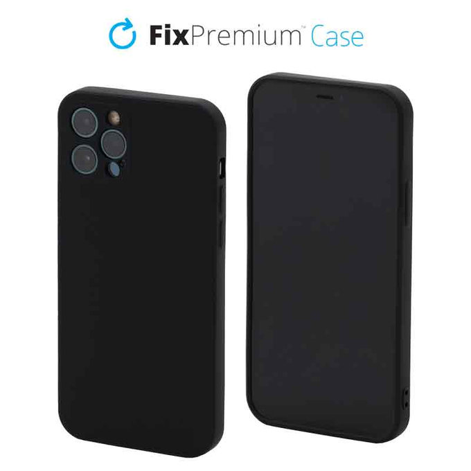 FixPremium - Coque en silicone pour iPhone 12 Pro, noir