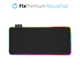 FixPremium - Tapis de souris et clavier s RGB, 90x40cm, noir