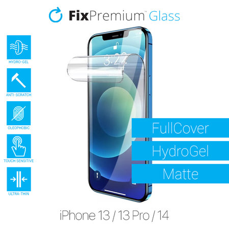 FixPremium HydroGel Matte - Protecteur d'écran pour iPhone 13, 13 Pro et 14