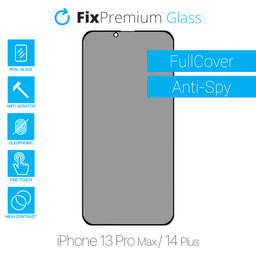 FixPremium Verre anti-espion de confidentialité - Verre trempé pour iPhone 13 Pro Max et 14 Plus