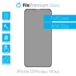 FixPremium Verre anti-espion de confidentialité - Verre trempé pour iPhone 13 Pro Max et 14 Plus