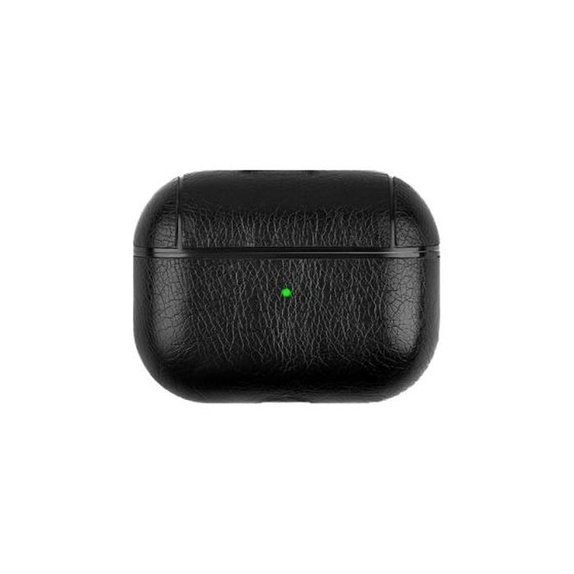 FixPremium - Étui en cuir artificiel pour AirPods Pro, noir