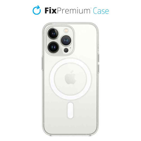 FixPremium - Étui en silicone s MagSafe pour iPhone 13 Pro Max, transparent