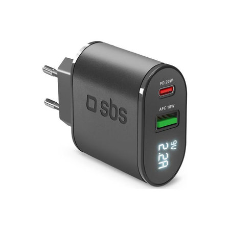 SBS - Adaptateur de charge 20 W pour LCD USB, USB-C, PowerDelivery, noir